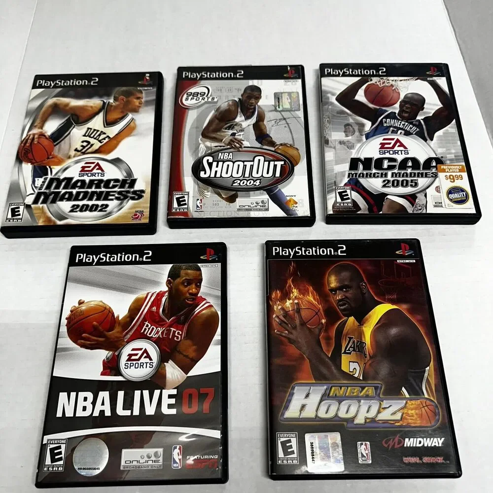 Lot Of 5 PlayStation 2 PS2 NBA Live 07 March Madness 02 05 Shootout 04 Hoopz